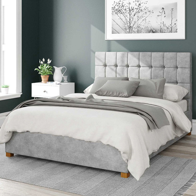 Aspire Sinatra Single Silver Kimiyo Linen Ottoman Bed - Aspire Beds - Wilko - image 1