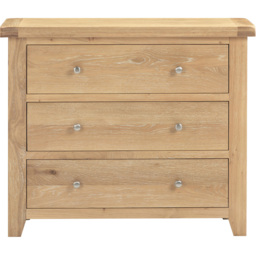 Seconique Windsor 3 Drawer Natural Oak Storage Chest - Wilko - thumbnail 3