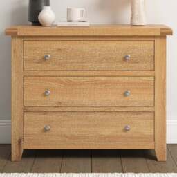 Seconique Windsor 3 Drawer Natural Oak Storage Chest - Wilko - thumbnail 1