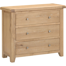 Seconique Windsor 3 Drawer Natural Oak Storage Chest - Wilko - thumbnail 4