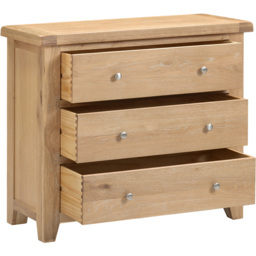 Seconique Windsor 3 Drawer Natural Oak Storage Chest - Wilko - thumbnail 5