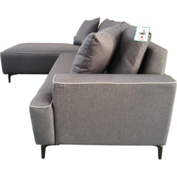 DS Living The Milano Edge Grey Textured Fabric Right Hand Corner Sofa - Size: 3 Seater - Wilko - thumbnail 6