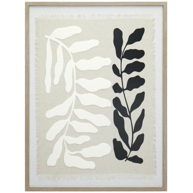 Sculpt Linen Framed Wall Art - Monochrome - Wilko