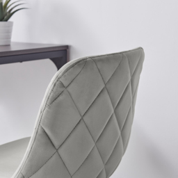 Furniturebox Theresa Grey Velvet Office Chair - Size: 53 x 47 x 53cm - Wilko - thumbnail 3
