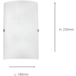 EGLO Troy 3 Satin Glass and Steel Wall Light - Size: 18 x 18 x 25cm - Silver - Wilko - thumbnail 5