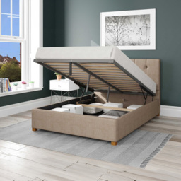 Aspire Hepburn King Size Mink Malham Weave Ottoman Bed - Pink - Aspire Beds - Wilko - thumbnail 3