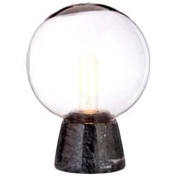 Premier Housewares Globe Lamp with Black Marble Base - Size: 20 x 20 x 28cm - Wilko