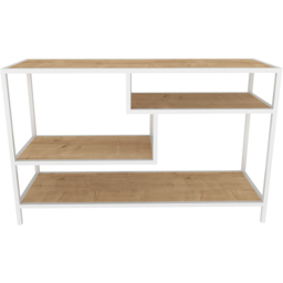 Decorotika Robins Industrial White and Oak TV Stand - Size: 75 x 120 x 39cm - Multi - Wilko - thumbnail 3