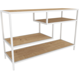 Decorotika Robins Industrial White and Oak TV Stand - Size: 75 x 120 x 39cm - Multi - Wilko - thumbnail 4