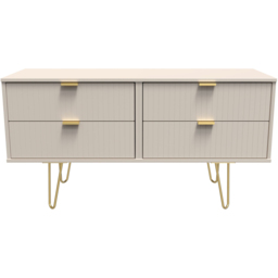 Crowndale Linear 4 Drawer Kashmir Matt Chest of Drawers Ready Assembled - Cream - Wilko - thumbnail 4