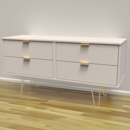 Crowndale Linear 4 Drawer Kashmir Matt Chest of Drawers Ready Assembled - Cream - Wilko