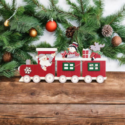 St Helens LED Red Wooden Festive Ornamental Train - Size: 135 x 290 x 25cm - Wilko - thumbnail 3
