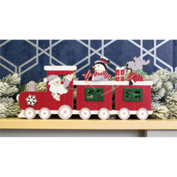 St Helens LED Red Wooden Festive Ornamental Train - Size: 135 x 290 x 25cm - Wilko - thumbnail 6