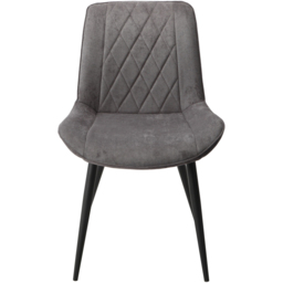 Core Products Aspen Set of 2 Grey and Black Diamond Stitch Dining Chair - Wilko - thumbnail 3