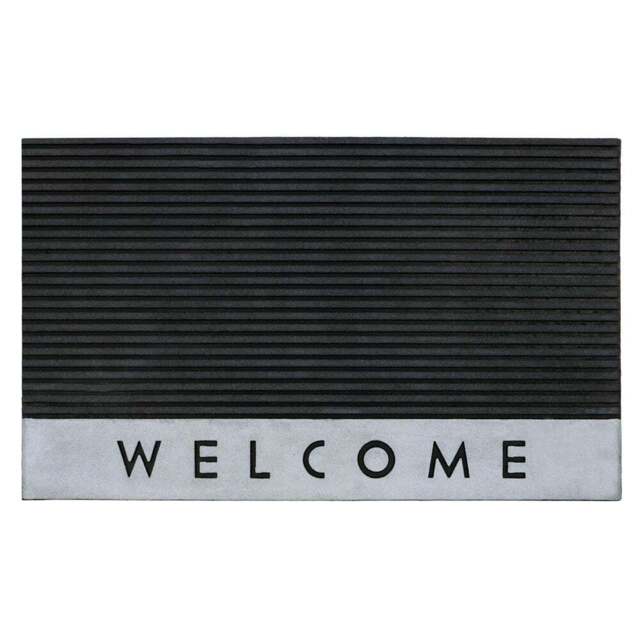 JVL Quartz Welcome Rubber Doormat 45 x 75cm - Grey - JVL Homewares - Wilko - image 1