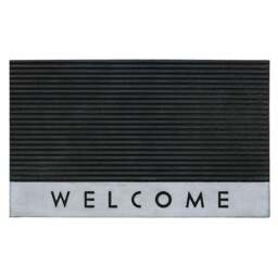 JVL Quartz Welcome Rubber Doormat 45 x 75cm - Grey - JVL Homewares - Wilko - thumbnail 1