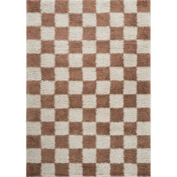 Desire Rugs Chester Terracotta Shaggy Checkered Rug 60 x 220cm - Size: 220 x 60 x 3cm - Orange - Wilko - thumbnail 6