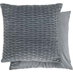 Serene Millie Grey Soft Velvet Cushion Cover - Size: 43 x 43cm - Wilko