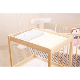FurnitureHMD Single Shelf Wooden Baby Diaper Changing Table - Size: 87 x 72 x 53cm - White+Natural - Wilko - thumbnail 5