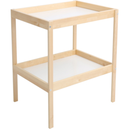 FurnitureHMD Single Shelf Wooden Baby Diaper Changing Table - Size: 87 x 72 x 53cm - White+Natural - Wilko - thumbnail 4