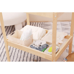 FurnitureHMD Single Shelf Wooden Baby Diaper Changing Table - Size: 87 x 72 x 53cm - White+Natural - Wilko - thumbnail 7
