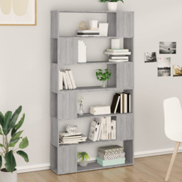 vidaXL 6 Shelf Grey Sonoma Bookcase - Size: 188 x 100 x 24cm - Wilko - thumbnail 1