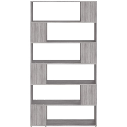 vidaXL 6 Shelf Grey Sonoma Bookcase - Size: 188 x 100 x 24cm - Wilko - thumbnail 4