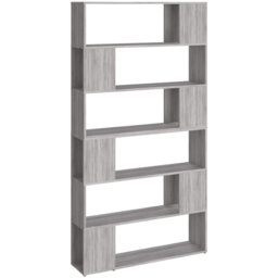 vidaXL 6 Shelf Grey Sonoma Bookcase - Size: 188 x 100 x 24cm - Wilko - thumbnail 3