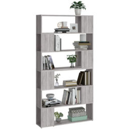 vidaXL 6 Shelf Grey Sonoma Bookcase - Size: 188 x 100 x 24cm - Wilko - thumbnail 5