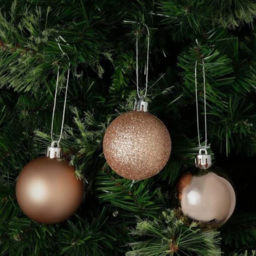 Shatchi 5cm Rose Gold Shatterproof Christmas Baubles 24 Pack - Wilko - thumbnail 4