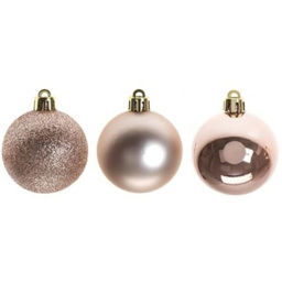 Shatchi 5cm Rose Gold Shatterproof Christmas Baubles 24 Pack - Wilko - thumbnail 3