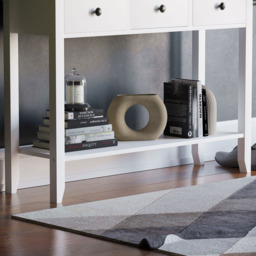 VIDA DESIGNS Windsor 3 Drawer White Console Table - Size: 30 x 100 x 74cm - Wilko - thumbnail 5