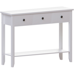 VIDA DESIGNS Windsor 3 Drawer White Console Table - Size: 30 x 100 x 74cm - Wilko - thumbnail 3