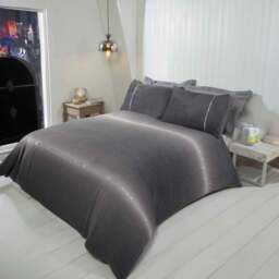 Rapport Home Diamante Single Grey Teddy Fleece Duvet Cover Set - Silver - Wilko - thumbnail 1