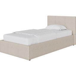 GFW Single Natural Hopsack Fabric End Lift Ottoman Bed with Memory Pocket Spring Mattress - Wilko - thumbnail 4
