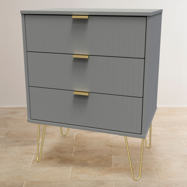 Crowndale 3 Drawer Dusk Grey Chest of Drawers Ready Assembled - Wilko - image 1