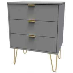 Crowndale 3 Drawer Dusk Grey Chest of Drawers Ready Assembled - Wilko - thumbnail 3