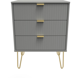 Crowndale 3 Drawer Dusk Grey Chest of Drawers Ready Assembled - Wilko - thumbnail 4