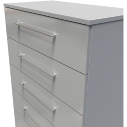 Crowndale Worcester 5 Drawer Uniform Grey and Dusk Grey Chest Ready Assembled - Wilko - thumbnail 6