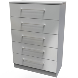Crowndale Worcester 5 Drawer Uniform Grey and Dusk Grey Chest Ready Assembled - Wilko - thumbnail 3