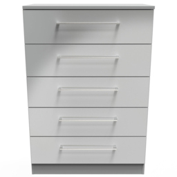 Crowndale Worcester 5 Drawer Uniform Grey and Dusk Grey Chest Ready Assembled - Wilko - thumbnail 4