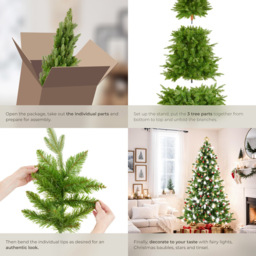 tectake Cupid Green Christmas Tree 5.9ft - Size: 6ft - Wilko - thumbnail 5