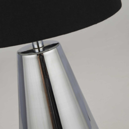 Lighting Collection Chrome Touch Table Lamp with Black Shade 2 Pack - Size: 31 x 20 x 20cm - Silver - Wilko - thumbnail 5