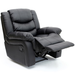 Furniture Online Seattle Black Bonded Leather Manual Recliner Chair - Size: 106 x 95 x 91.5cm - Wilko - thumbnail 4