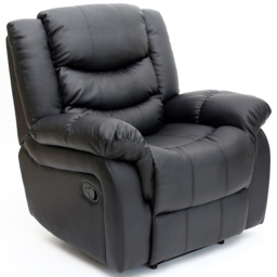 Furniture Online Seattle Black Bonded Leather Manual Recliner Chair - Size: 106 x 95 x 91.5cm - Wilko - thumbnail 3