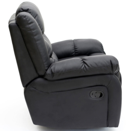 Furniture Online Seattle Black Bonded Leather Manual Recliner Chair - Size: 106 x 95 x 91.5cm - Wilko - thumbnail 6