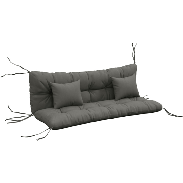 Outsunny Light Grey 4 Piece Back and Seat Replacement Cushion with Pillows 50 x 150cm - Size: 29 x 29 x 10cm - Wilko - image 1