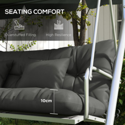 Outsunny Light Grey 4 Piece Back and Seat Replacement Cushion with Pillows 50 x 150cm - Size: 29 x 29 x 10cm - Wilko - thumbnail 7