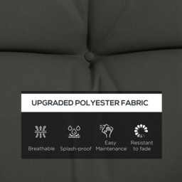Outsunny Light Grey 4 Piece Back and Seat Replacement Cushion with Pillows 50 x 150cm - Size: 29 x 29 x 10cm - Wilko - thumbnail 5