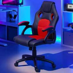 tectake Mike Black and Red Gaming Chair - Size: 114.5 x 68 x 69cm - Wilko - thumbnail 1